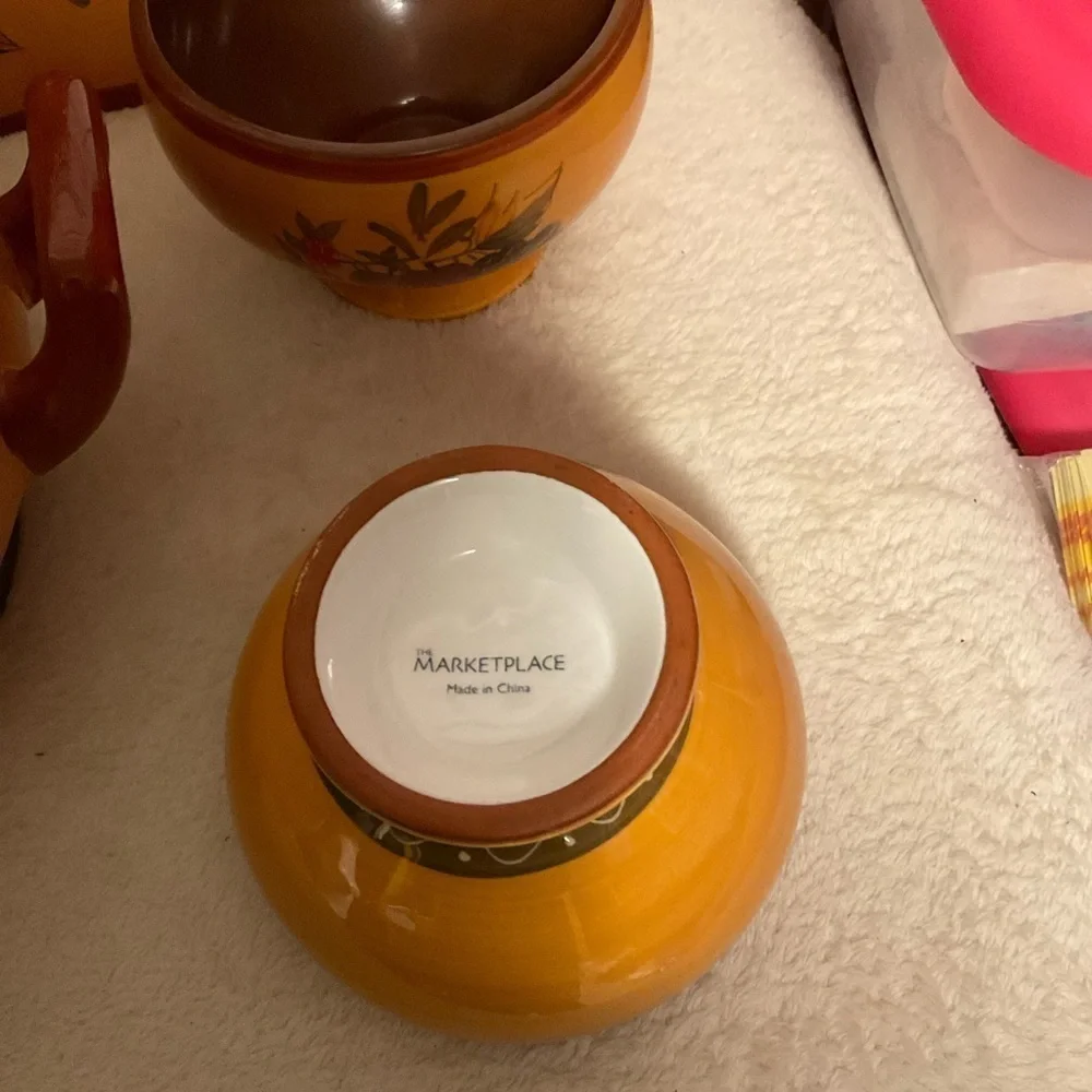 Autumn Harvest Tea Set with Floral Design